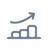 ícone Até, aumentar, diagrama de, gráfico, relatório, tendência, bar