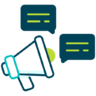 Announcement, advertising, loudspeaker, volume, bullhorn, sound, loud, megaphone Icon