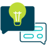 Creative, lightbulb, think, innovation, solution, bulb, bubble, speech, idea Icon