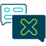 Disapprove, vote, cancel, choice, cross, reject, comment, chat, decline Icon