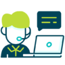 Help, assistant, headset, operator, support, laptop, center, call, man Icon