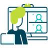 Meeting, conferencing, computer, webinar, zoom, work, virtual, communication, online Icon