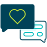 Romantic, talk, message, bubble, speech, communication, discuss, chat, love Icon