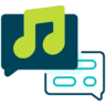 Sound, melody, bubble, speech, chat, communication, conversation, music Icon