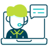 Technology, guide, faq, question, agent, advise, help, service, online Icon