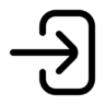 In, voer, deur, log Pictogram