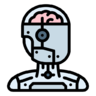 искусственный интеллект, робот, робототехнический, аватар значок
