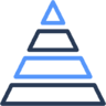 En, piramide, grafiek, business, financiën, google analytics, statistieken Pictogram