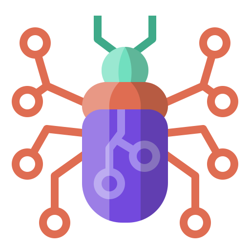 attack, stealing, online, security, code, bug, digital Icon