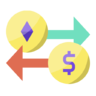 ドル, cryptocurrency, トレーダー, ビットコイン, 財布, デジタル, 移転, 交換 アイコン