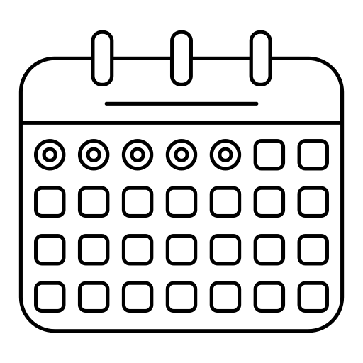 agenda, datum, tijd, beheer, interface Pictogram