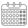 Agenda, datum, tijd, beheer, interface Pictogram