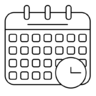 Agenda, datum, tijd, beheer, interface Pictogram