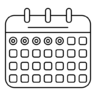 Agenda, datum, tijd, beheer, interface Pictogram