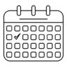 Agenda, datum, tijd, beheer, interface Pictogram