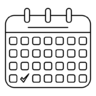 Agenda, datum, tijd, beheer, interface Pictogram