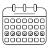 Agenda, datum, tijd, beheer, interface Pictogram