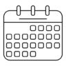 Agenda, datum, tijd, beheer, interface Pictogram