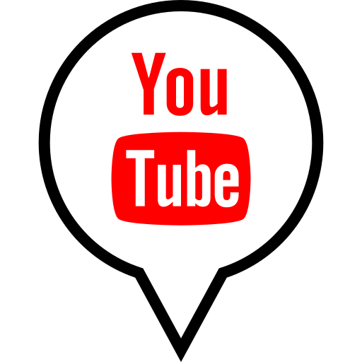 youtube上的, 在线, 销, 位置, 标志 图标
