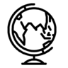 Globe, global, planeet, school, onderzoek, aarde Pictogram