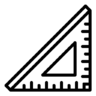 Heerser, stationaire, driehoek, onderzoek, geometrie Pictogram