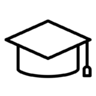 Toga, universiteit, college, afgestudeerd, school, hoed Pictogram