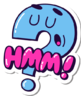 Thinking, hmm, mark, question, unsure, decision, sticker Icon