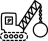 运输, 卡车, 车辆, 建设, 起重机, 拆除 图标