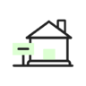 家, 里程碑, 公寓, 酒店, 建筑, 房地产, 真的 图标