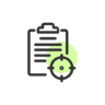 Zoeken, bekijk, formaat, doel, document, omvang, visie Pictogram