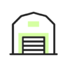 Pakket, vervoer, magazijn, doos, levering, verzendkosten Pictogram