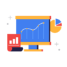 ícone Crescimento, gráficos, estatísticas, dados, o google analytics