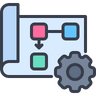 Planning, diagram, versnelling, regeling, implementeren Pictogram
