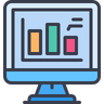 Statistieken, analyse, google analytics, gegevens, groot, monitor Pictogram