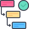 Tijd, check, taak, proces, workflow Pictogram