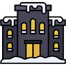 雪, 冬天, 住宿设施, 酒店, 度假, 建设 图标