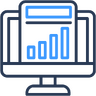 Browser, graph, bar, reporting, finance, business, webpage, report Icon