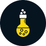 Leren, kennis, chemie, boek, experiment, onderwijs, kolf Pictogram