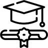 文凭, 学院, 证书, 毕业生, 毕业帽 图标