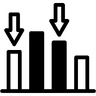 分析, 减少, 信息图, 统计数据, 曲线图, 图, 酒吧 图标