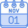 Maandelijks, datum, tijd, dagen, agenda, november Pictogram