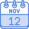 Maandelijks, datum, tijd, dagen, agenda, november Pictogram