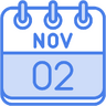 Maandelijks, datum, tijd, dagen, agenda, november Pictogram