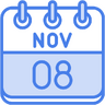 Maandelijks, datum, tijd, dagen, agenda, november Pictogram