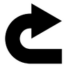 пользовательский интерфейс, знак, назад, право, направление, стрелка, у, поворот значок