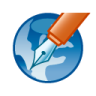 Icône Stylo plume wp, monde, wp, prune