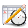 ícone Organizador, calendario, relogio, lapis