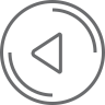 Button, circle, triangle, left Icon