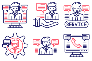 Customer Service Line Two Color