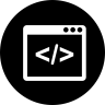 Code optimalisatie, interface, circulaire Pictogram